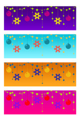 Four colorful christmas headers