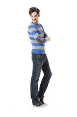 standing confident young man isolated - full body,