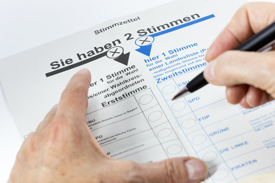 Stimmzettel zur Bundestagswahl