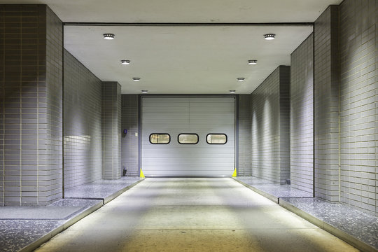 Entrance to underground garage