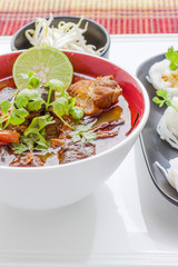 rice noodles with spicy pork sauce