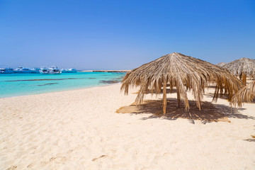 Idyllic beach of Mahmya island with turquoise water, Egypt