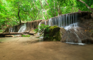 Paradise Waterfall (Huay Mae Kamin Waterfall) in Kanchanaburi, T