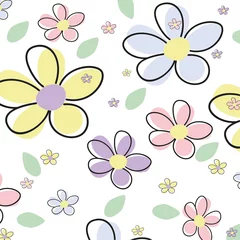 Washable wall murals Abstract flowers Seamless Flower Vector Background