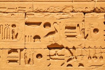 Hieroglyphic of pharaoh civilization in Karnak temple, Egypt