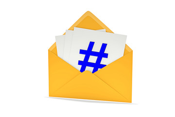 envelope with rhomb sign ... in connection stand