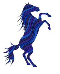 Bright color silhouette of a horse - a symbol of 2014
