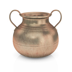 Bronze Pot isolated with clipping pat - HQ 3d render.