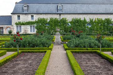 Obraz premium Gardens and Chateau de Villandry in Loire Valley in France