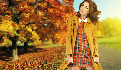 Woman in the autumn park
