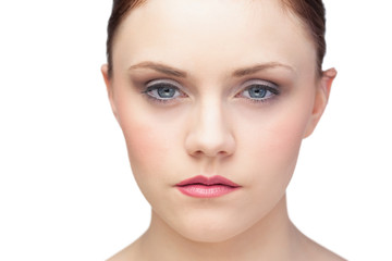 Fototapeta premium Thinking fresh brunette posing