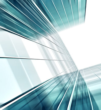 prospective view to glass high-rise building skyscrapers