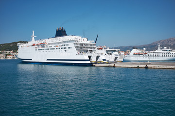 Fototapeta na wymiar Transportation On The Sea - Large ferryboat