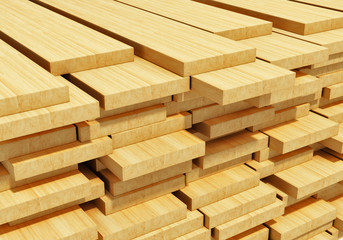 Stacked wooden planks