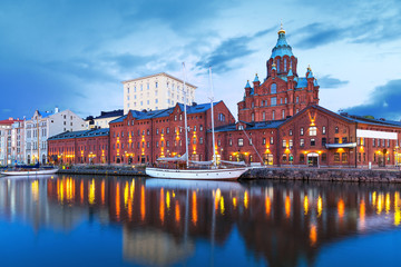 Evening scenery of Helsinki, Finland