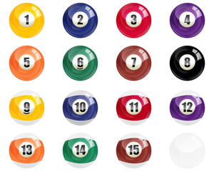 Isolated Colored Pool Balls