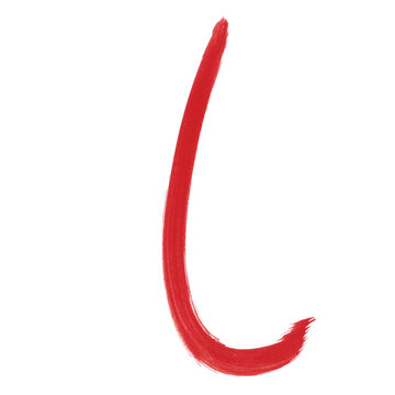 l - Red handwritten letter over white background lower case