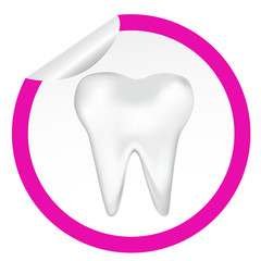 sticker icon web button with tooth