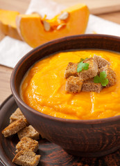 pumpkin soup with croutons