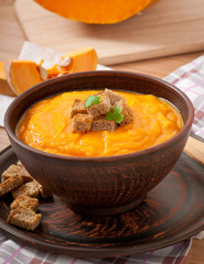 pumpkin soup with croutons