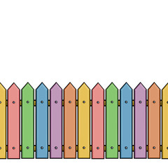 vector seamless cartoon colorful fence