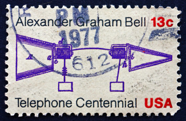 Postage stamp USA 1976 Bell's Telephone Patent Application