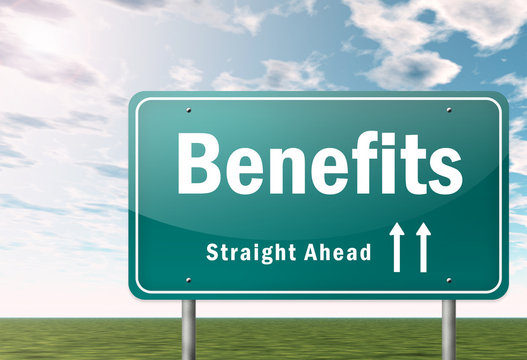 Highway Signpost "Benefits"