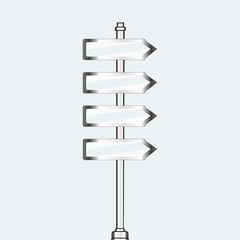 empty urban arrow boards on column