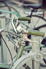 Green vintage bike handlebars