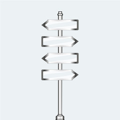 empty urban arrow boards on column