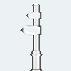 empty urban arrow boards on column