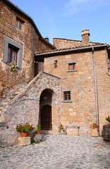 Fototapeta na wymiar medieval Italian village house, Civita di Bagnoregio, Italy
