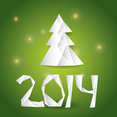 vector Christmas card origami