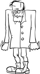 frankenstein cartoon for coloring book
