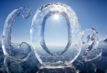 Icy chemical formula of carbon dioxide CO2