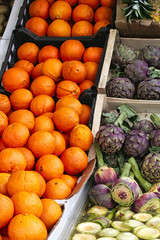 Fruit and Vegetables on Offer at an Outdoor Market