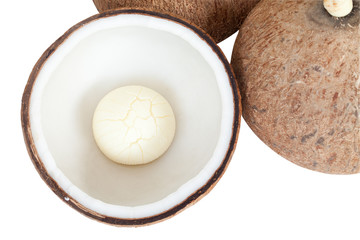Coconuts isolated on the white background