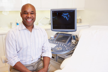 Portrait Of 4D Ultrasound Scanning Machine Operator