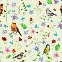 Nature seamless texture watercolor