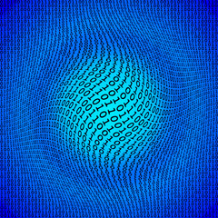 Binary Code Distortion with black numerals on blue