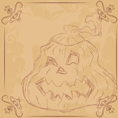 Illustration for Halloween, Pumpkin.