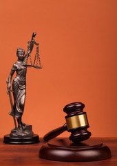 gavel, money , and lady of justice