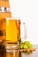 mug of beer on table