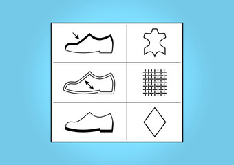 Shoes & Footwear labels and symbols - illustration
