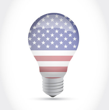 usa flag idea light bulb illustration design