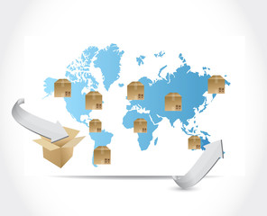 international box shipping illustration design