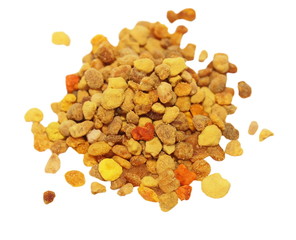 pile fresh bee pollen isolated on white background