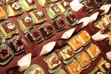 Wall murals Dessert Varieties of cakes desserts catering sweets