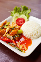 Rice with chiken and vegetables b