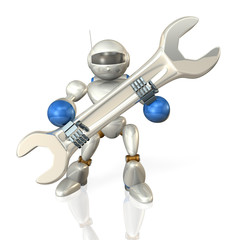 Robot with a wrench